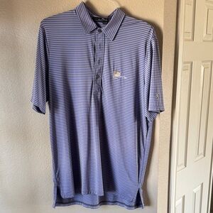 Ralph Lauren Men's Polo Shirt - Blue and White Stripes